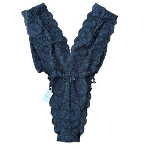 We Are HAH Cut To The Chase Bodysuit Noir Black Floral Lace XS NWT 80202 NEW